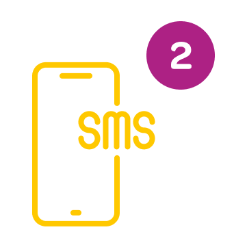 Saisissez votre numéro de téléphone, la référence du retrait reçue par SMS et le code temporaire à 4 chiffres.
